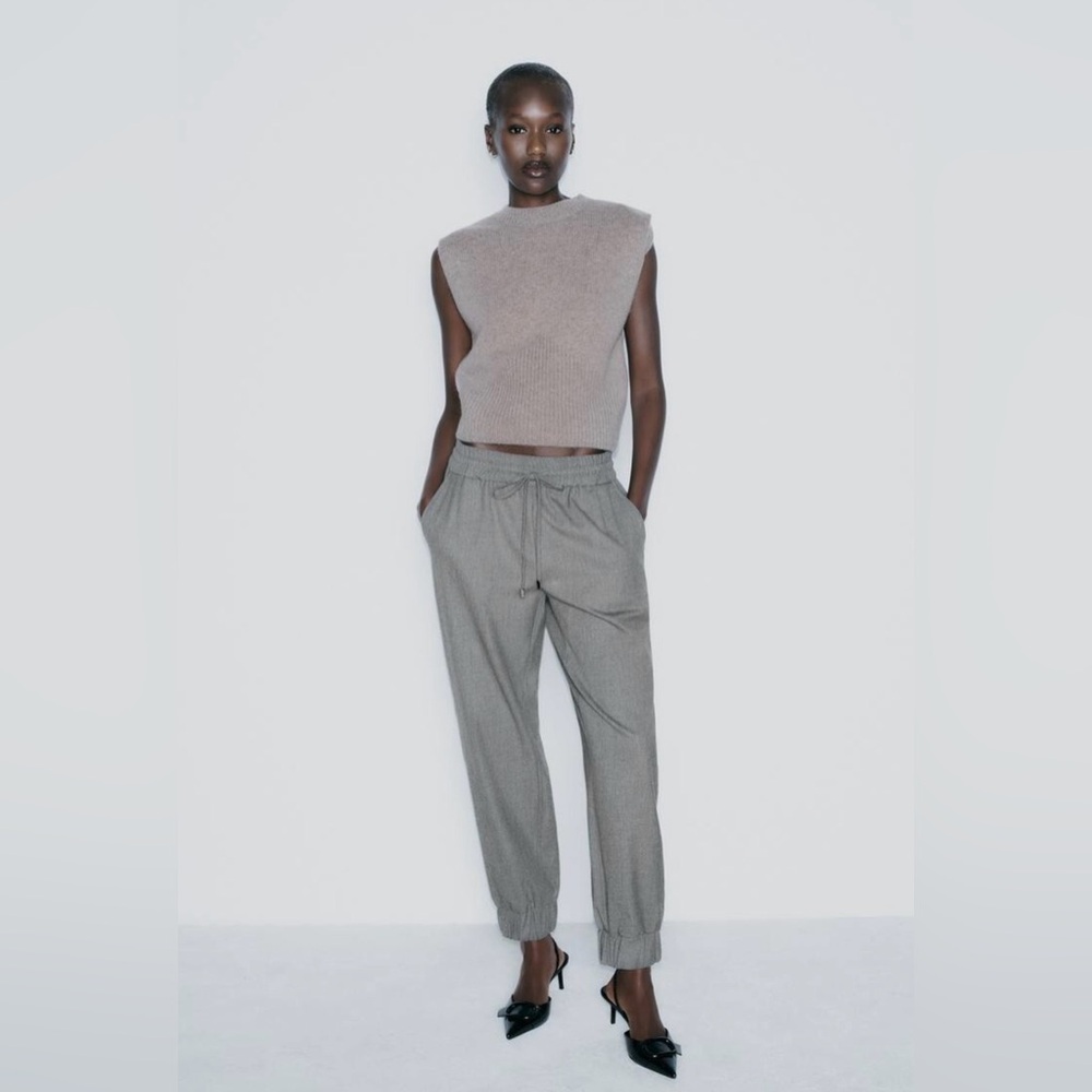 Zara Cuffed Joggers, Sz Medium, Color: Gray